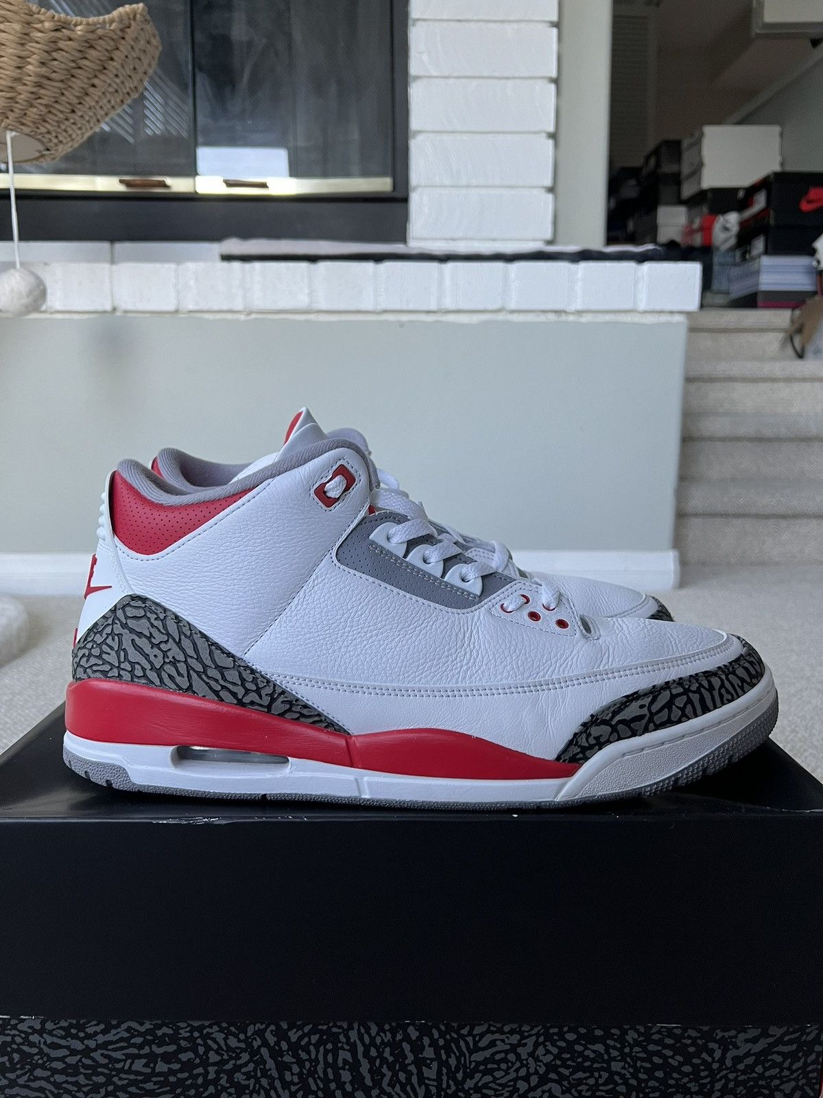 Nike Air Jordan 3 Retro OG Fire Red 2022 White Size US 15 / EU 48 - 8 Thumbnail