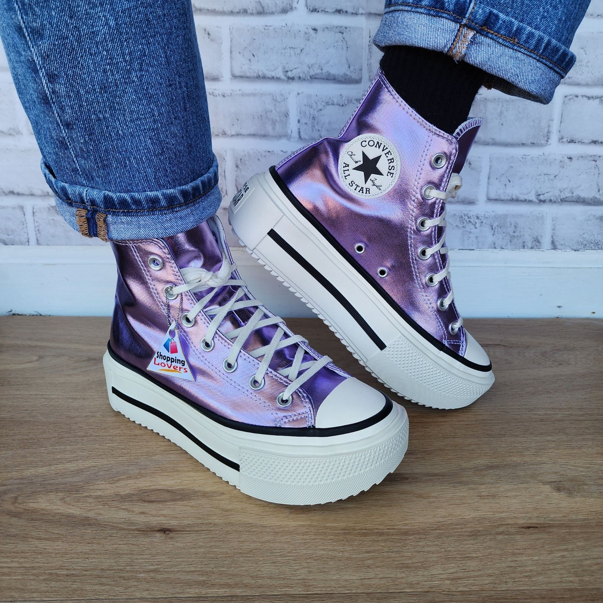 Converse ⭐Converse Chuck Taylor Lift Double Stack Purple Size 9 Women Size US 9 / IT 39 - 1 Thumbnail