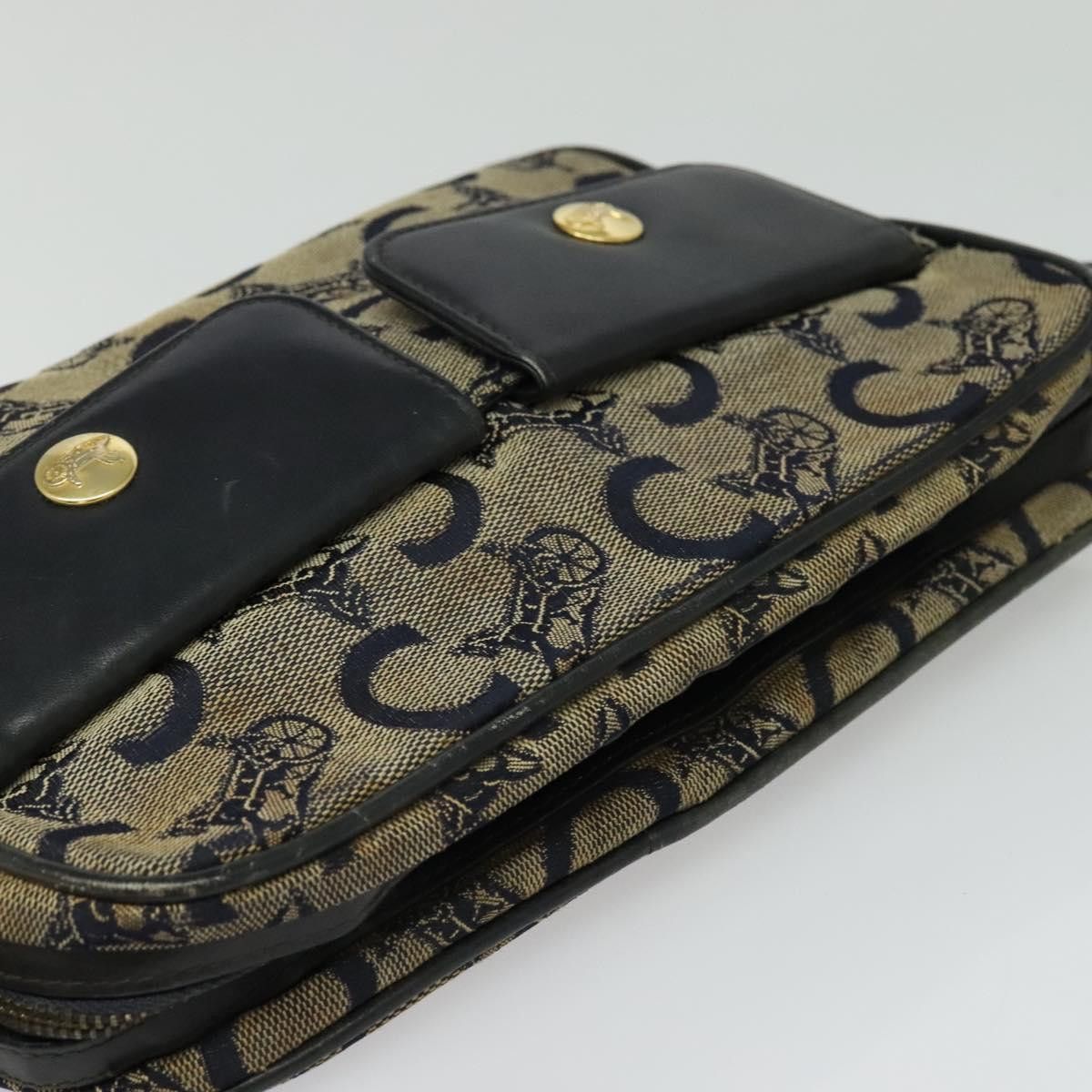 Celine CELINE C Sulky Shoulder Bag Canvas Navy Gold Size ONE SIZE - 6 Thumbnail