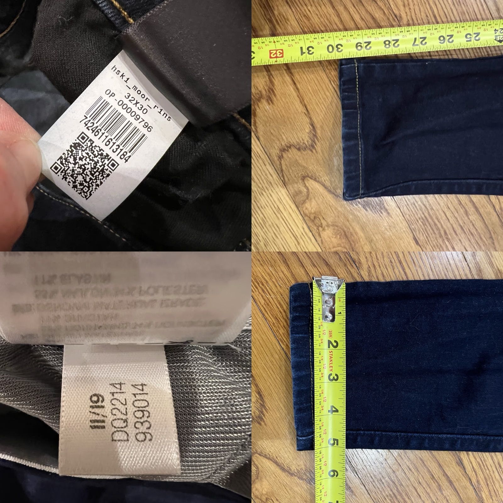 Mott & Bow Mott & Bow Womens High Rise Skinny Jeans 32×30 Dark Wash Stretch Denim Size 24" / US 00 / IT 34 - 8 Thumbnail
