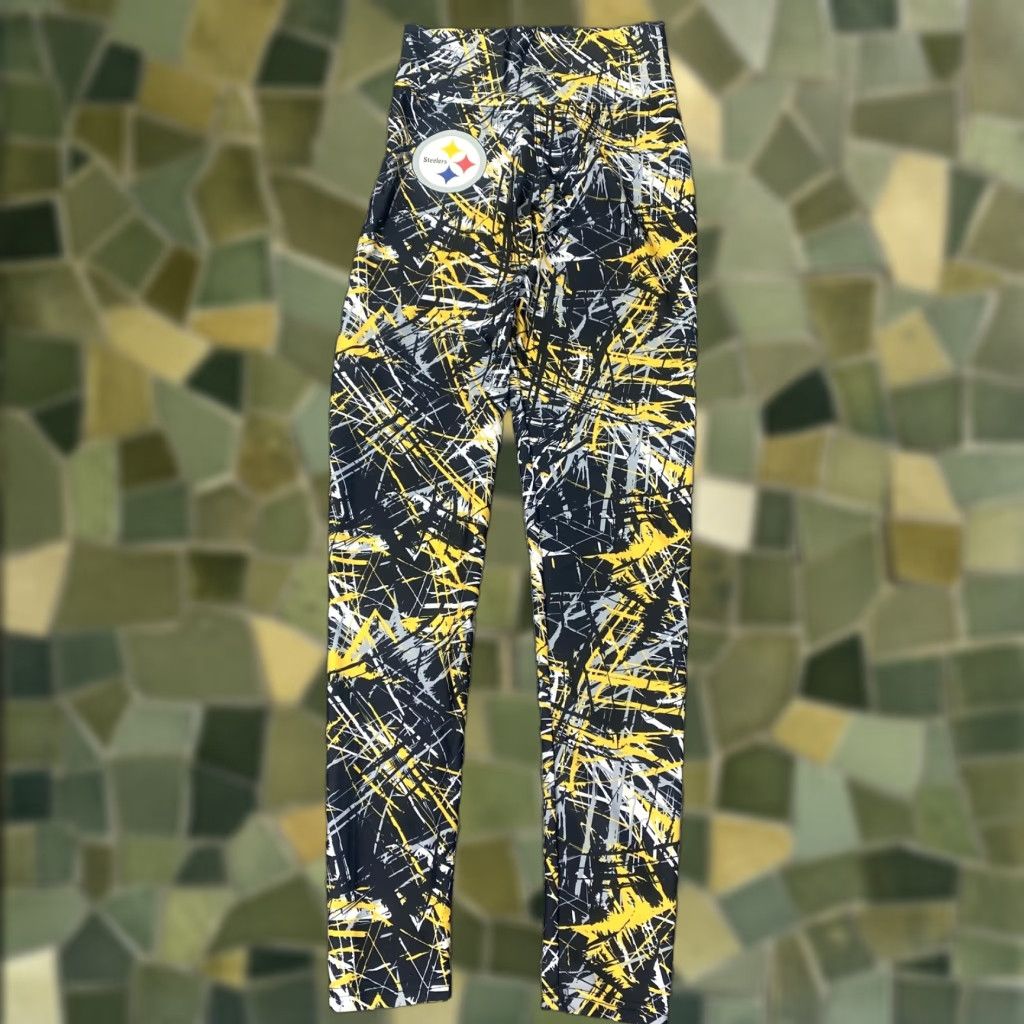 NFL Zubaz Pittsburgh Steelers Leggings Womens Small NFL Team Apparel Pattern Footbal Size 28" / US 6 / IT 42 - 1 Thumbnail