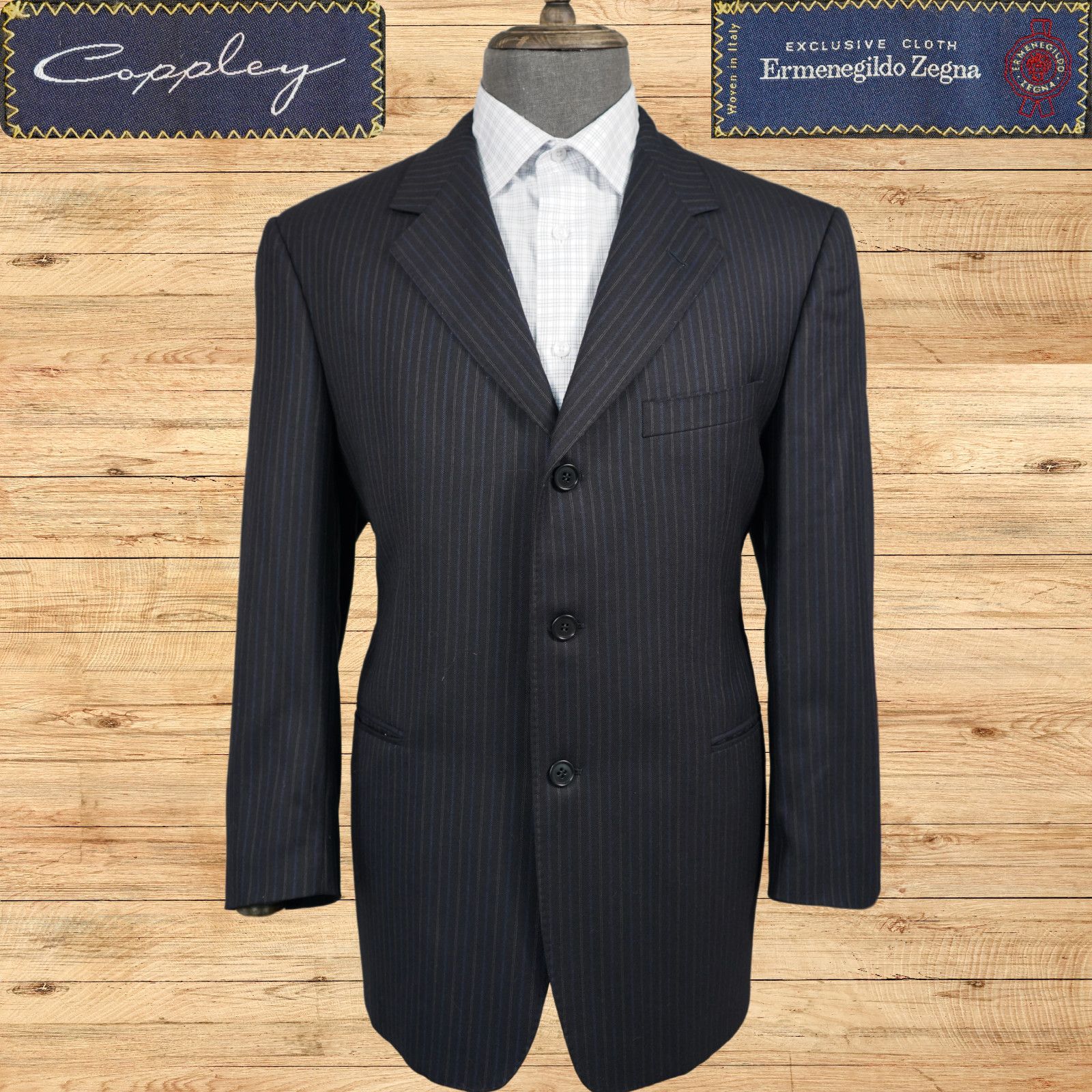 Ermenegildo Zegna Ermenegildo Zegna Blazer Mens 42S Navy 3 Button Wool Size 42S - 1 Thumbnail
