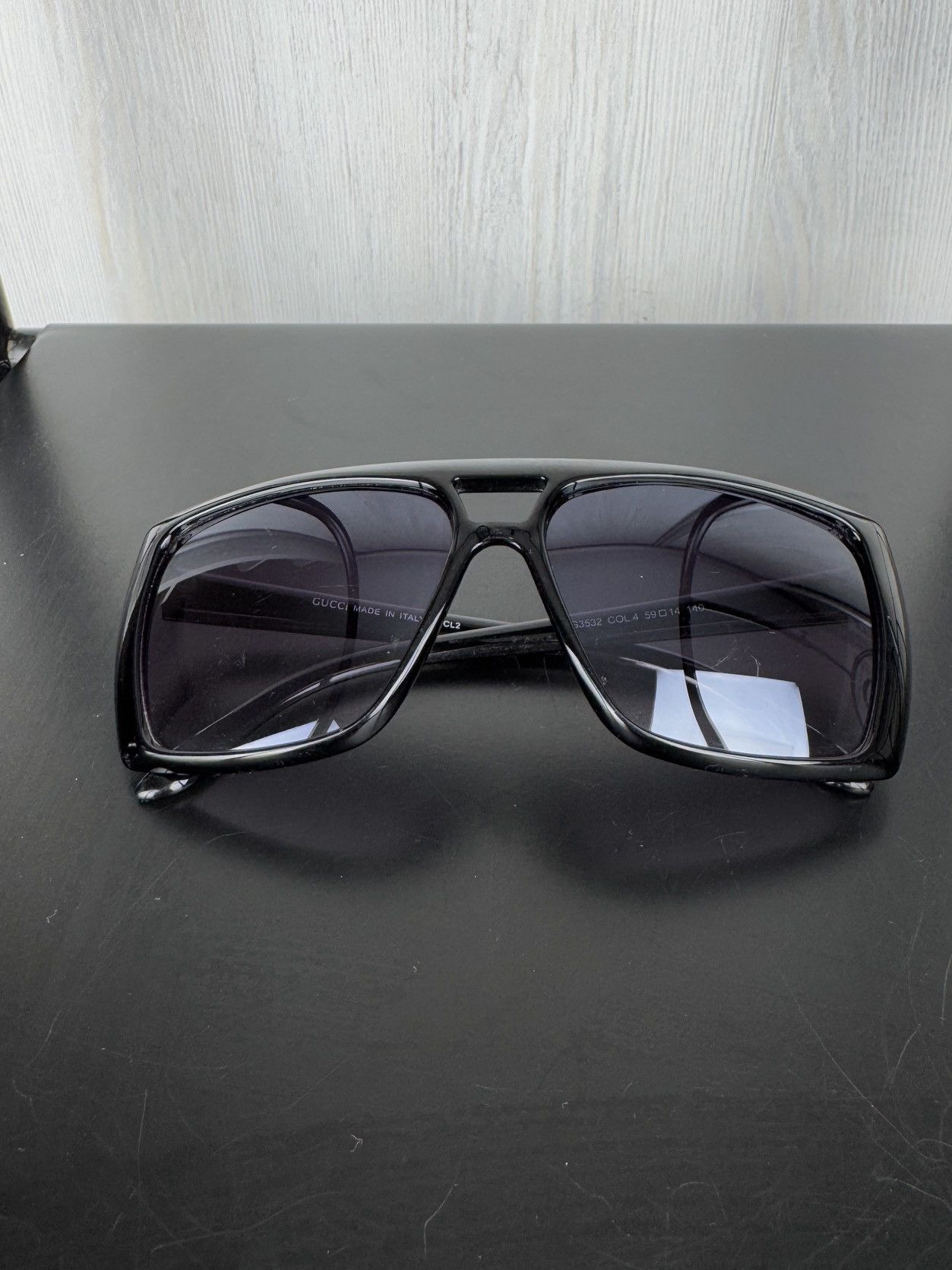 Gucci Gucci Navigator Frame black unisex sunglasses Size ONE SIZE - 8 Thumbnail