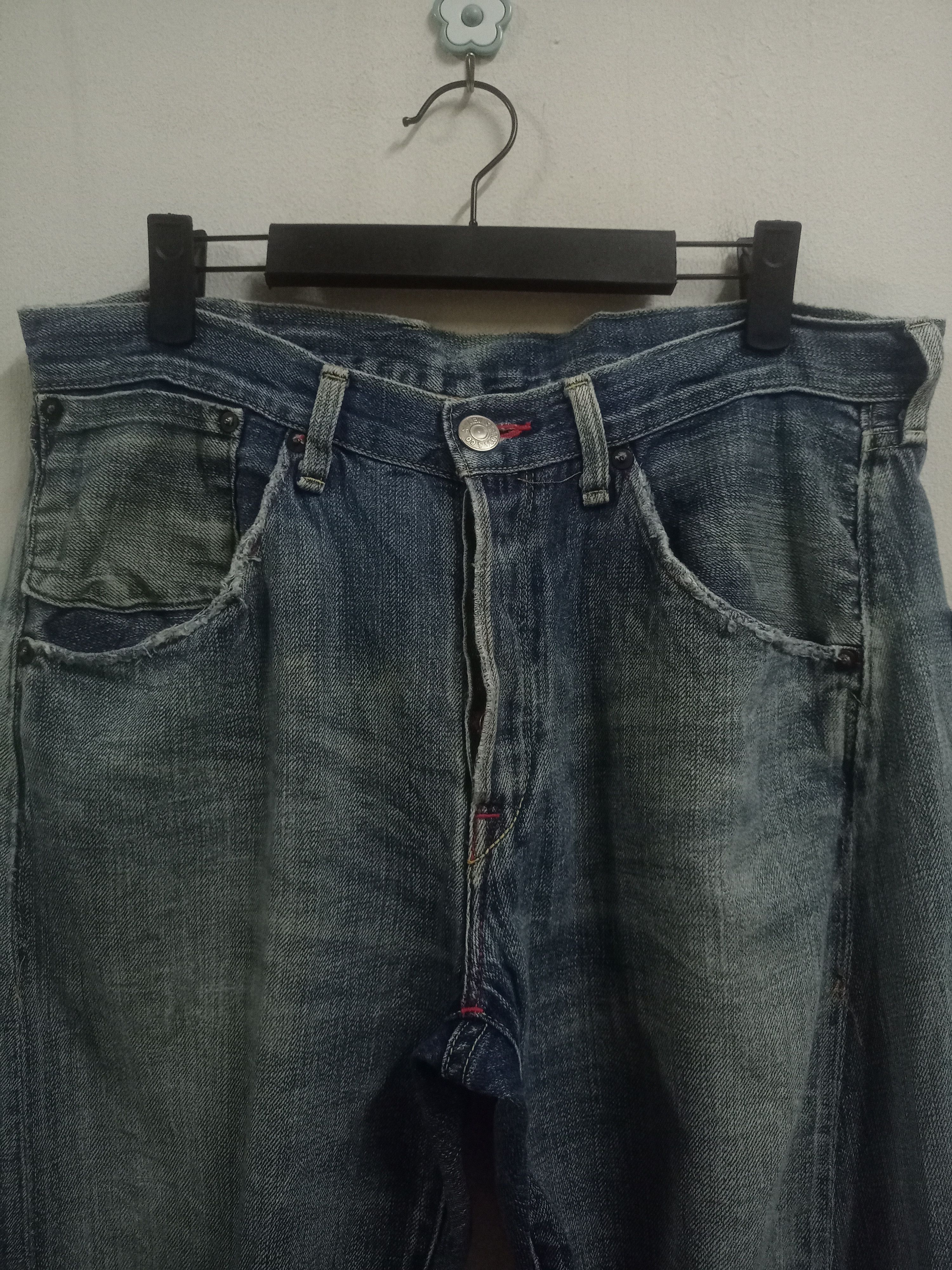 Levi's Vintage 90s Levis Japan Buckle Back Selvedge Baggy Jeans Size US 32 / EU 48 - 4 Thumbnail
