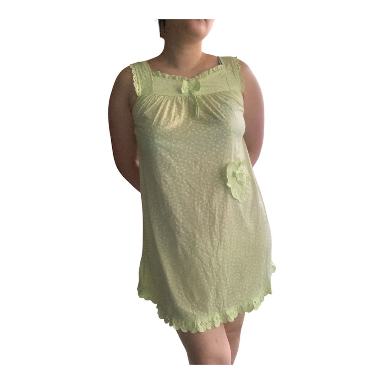 Vintage Vintage 90s Sleeveless A Line Dress Embroidered S/M Size M / US 6-8 / IT 42-44 - 10 Thumbnail