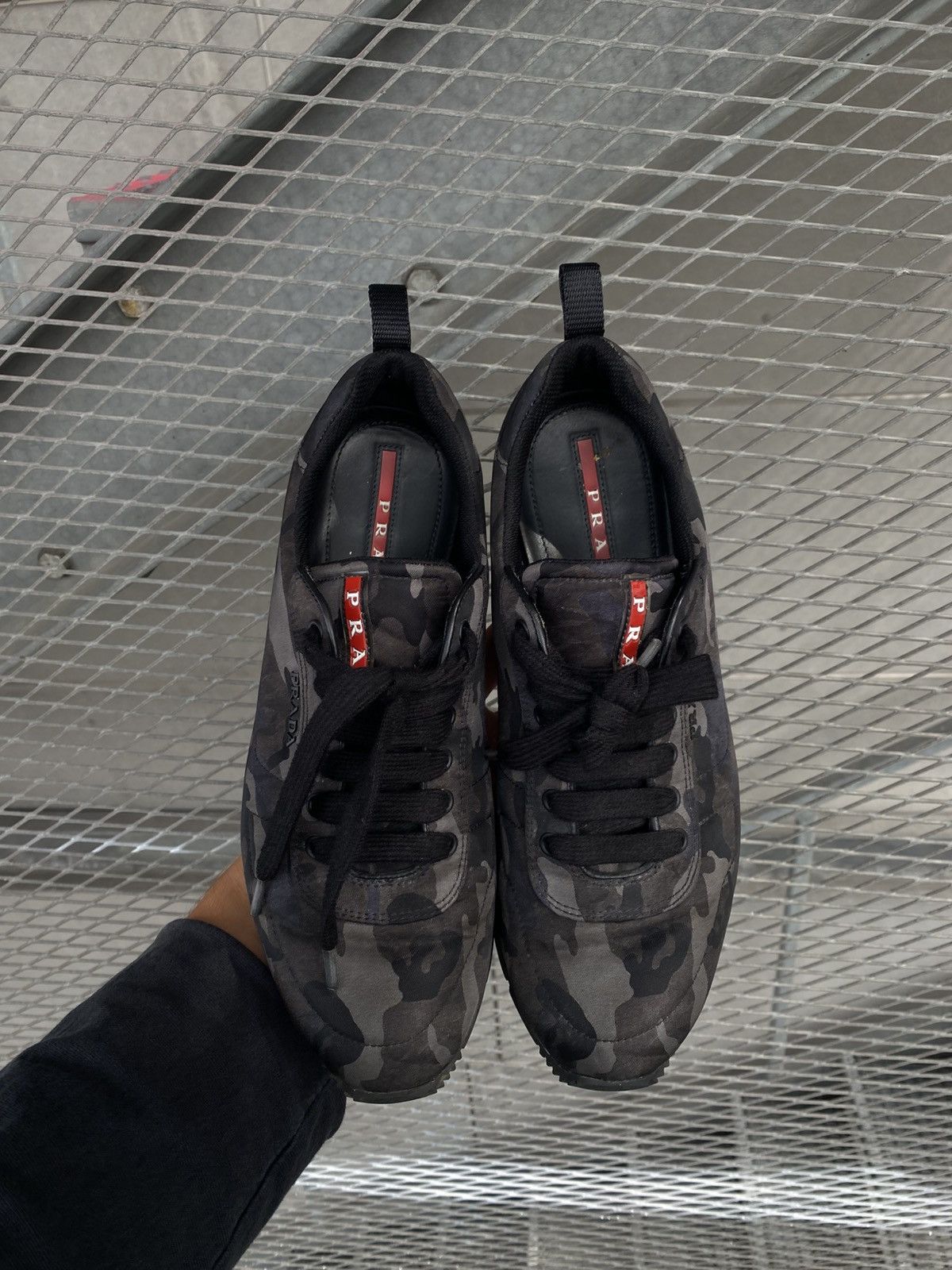 Prada Prada Logo Camo Red Tab Sneakers Size US 8 / EU 41 - 2 Thumbnail