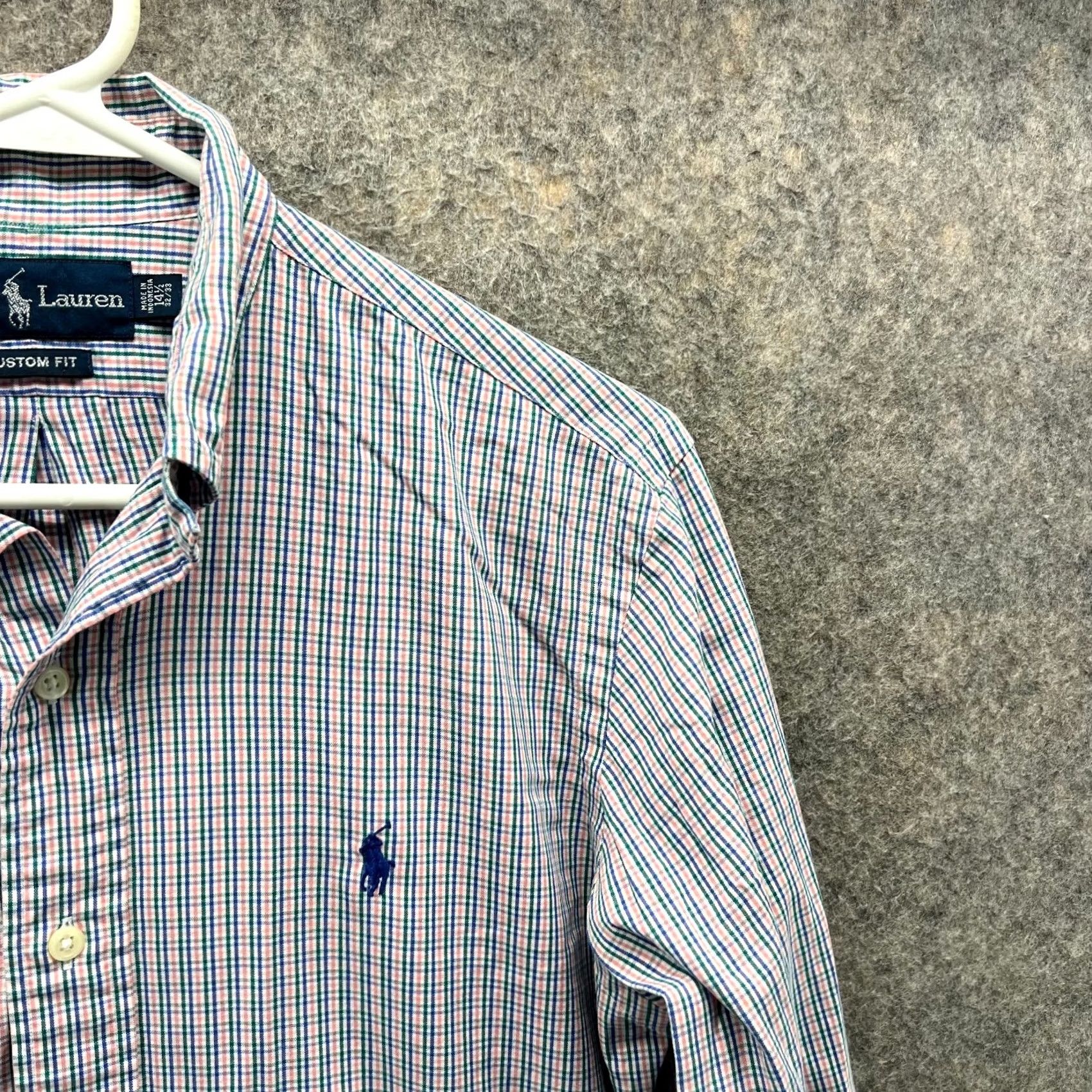Polo Ralph Lauren VINTAGE Polo Ralph Lauren Shirt Men 14.5 32/33 Plaid Pink Blue Button-Down Casual/Business/Workwear Mens Size US M / EU 48-50 / 2 - 6 Thumbnail