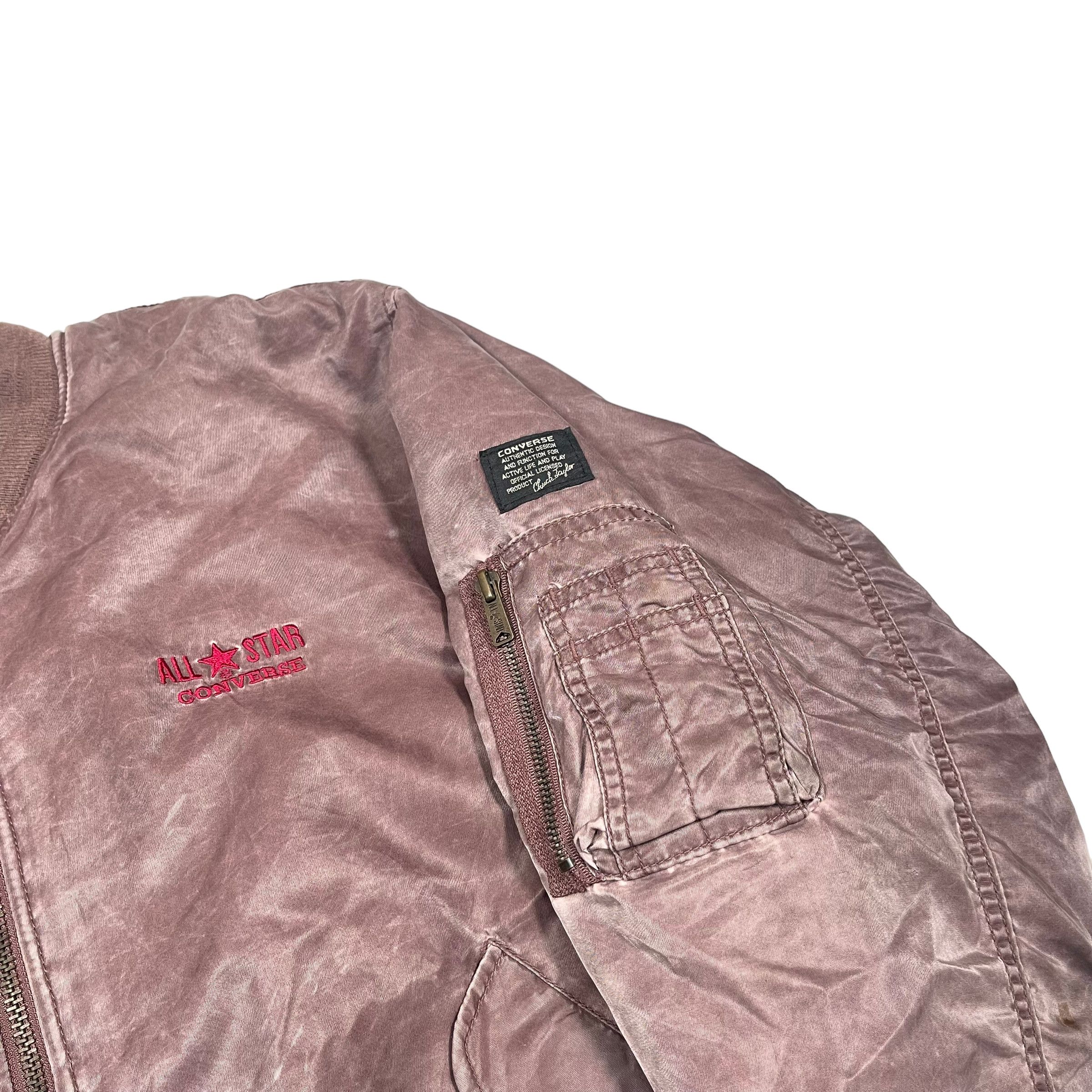Converse × Vintage Vintage 1990s Converse Nylon Washed Bomber Jacket Size US M / EU 48-50 / 2 - 6 Thumbnail