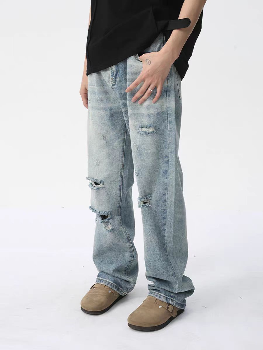 Japanese Brand × Jean Street cool destructive style ripped washed jeans Size US 30 / EU 46 - 1 Thumbnail