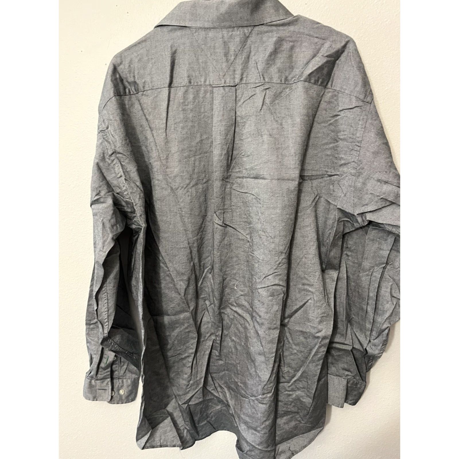 Tommy Hilfiger VINTAGE Tommy Hilfiger Shirt Mens 16.5 34/35 Gray Solid Button Up Long Sleeve Size US L / EU 52-54 / 3 - 3 Thumbnail