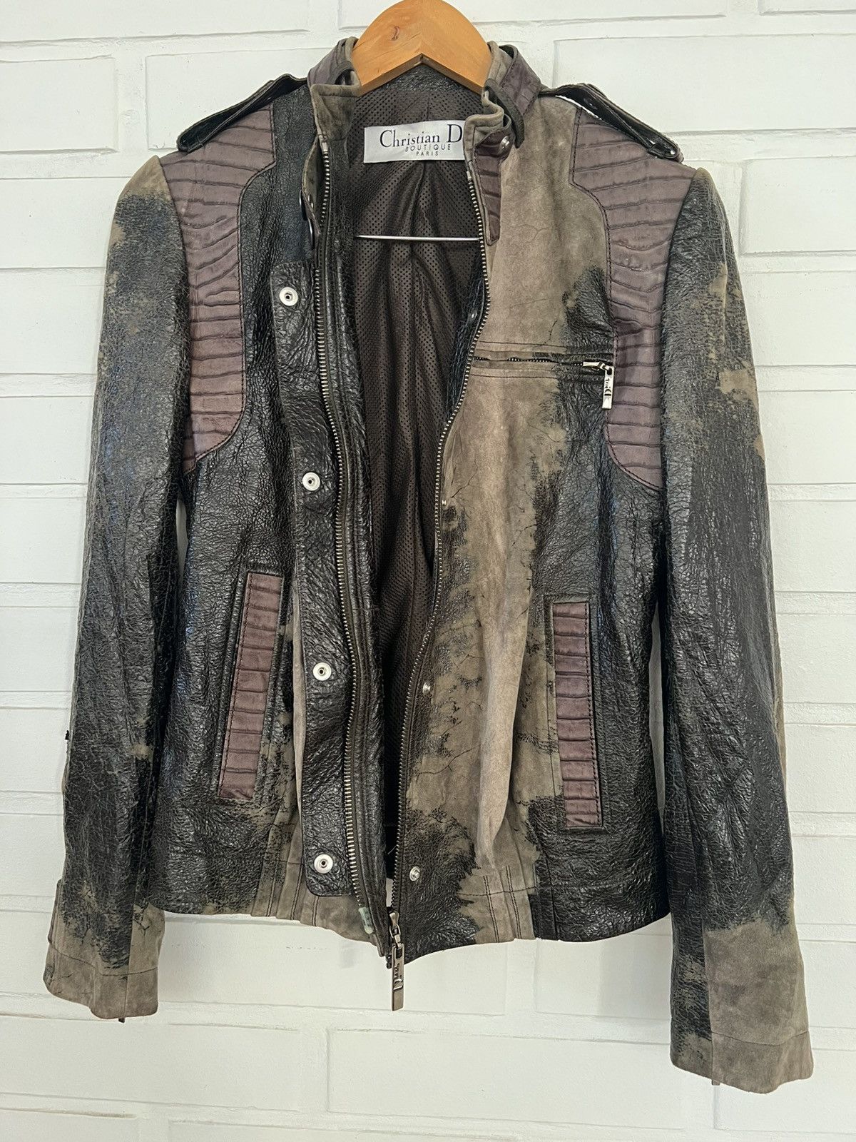 Dior AW06 Dior by John Galliano ‘Croc’ Embossed Leather Jacket Size US S / EU 44-46 / 1 - 3 Thumbnail