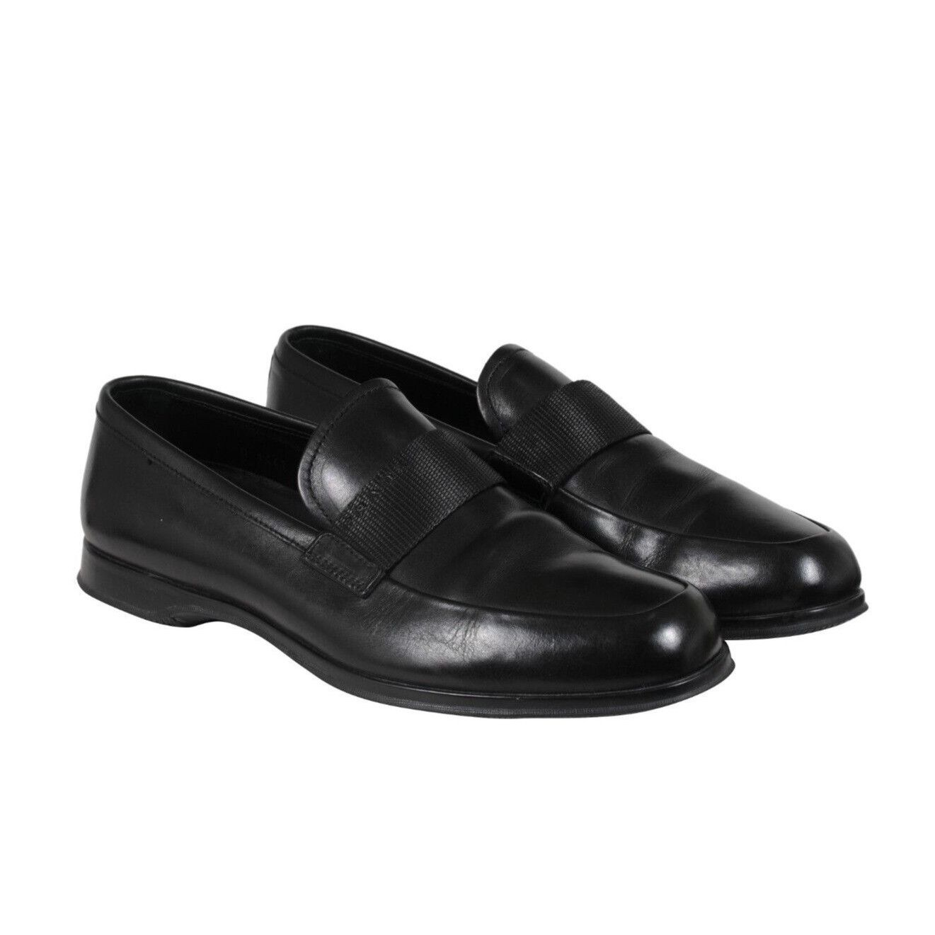 Prada Loafers Black Leather Sport Rubber Sole - 02254 Size US 8.5 / EU 41-42 - 12 Thumbnail