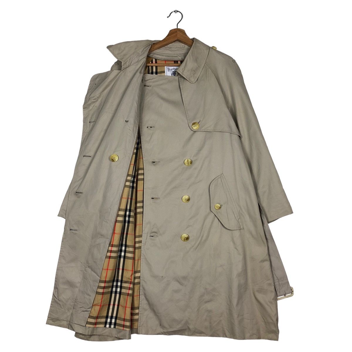 Burberry 🔥Vtg Burberrys Long Jacket Nova Check Double Breast Size US M / EU 48-50 / 2 - 10 Thumbnail