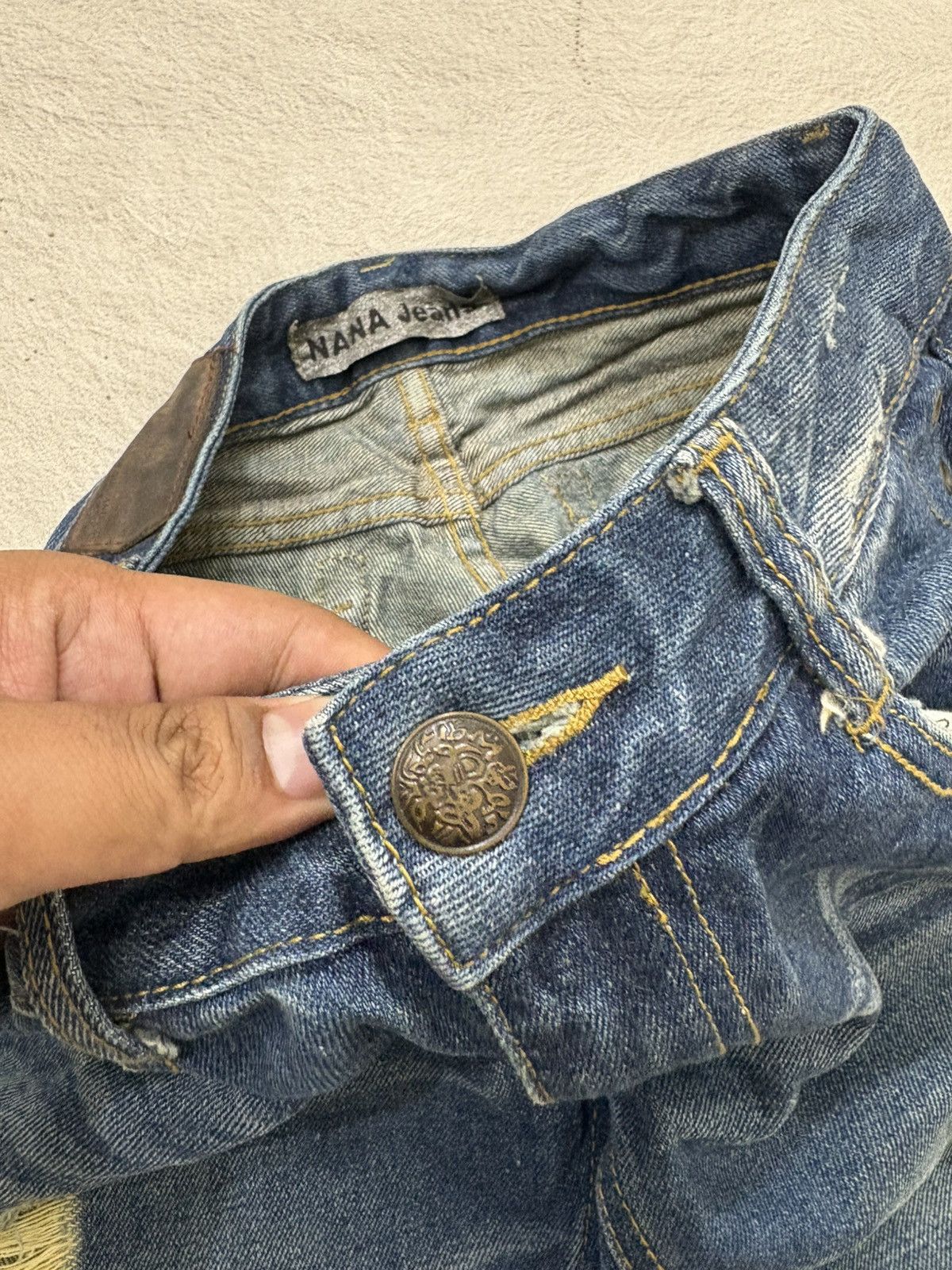 2000s Number Nine Ripped Denim Jeans Fading Distresses Y2K
