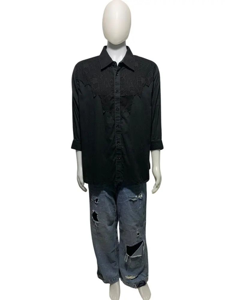 Pervert 00s Pervert patchwork gothic western shirt made inaustralia Size US XL / EU 56 / 4 - 12 Thumbnail