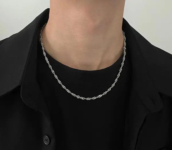 Jewelry Silver Twisted Chain Necklace Size ONE SIZE - 2 Thumbnail