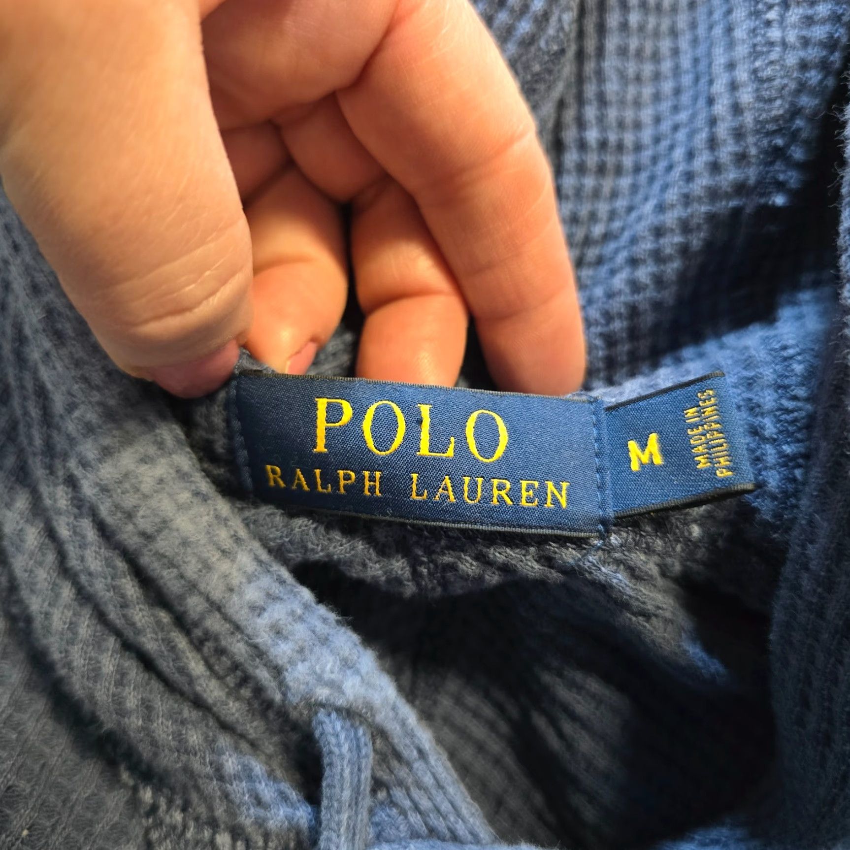 Polo Ralph Lauren Polo Ralph Lauren Top Womens Medium Blue Thermal Hoodie Long Sleeve Capsule Size M / US 6-8 / IT 42-44 - 5 Thumbnail