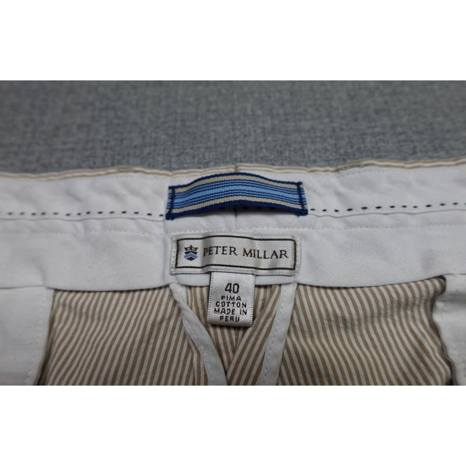 Peter Millar Peter Millar Shorts Mens 40 Yellow Striped Chin Strap Golf Baggy Loose Fit Shirt Size US 40 / EU 56 - 2 Thumbnail