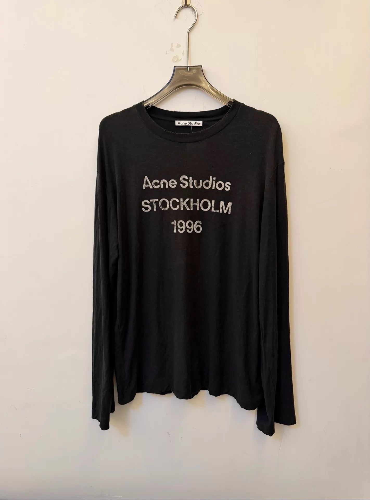Acne Studios Acne 1996 Logo Oversized Crewneck Sweatshirt Unisex Black M Size US M / EU 48-50 / 2 - 1 Thumbnail