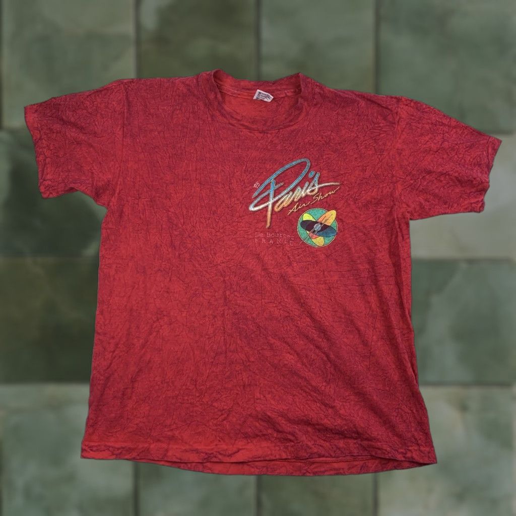 Vintage VINTAGE Paris Air Show Shirt Adult L Red 1993 Le Bourget France Tie Dye 90s Mens Size US L / EU 52-54 / 3 - 1 Thumbnail