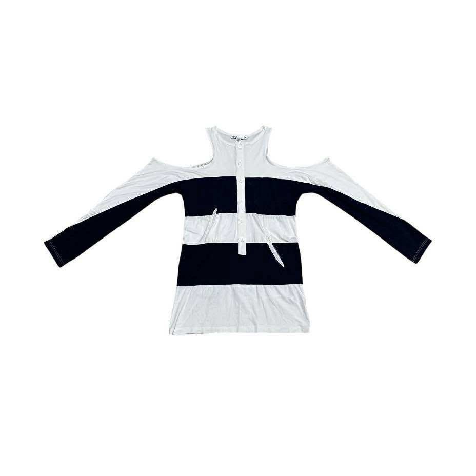 Y-3 🔥Rare Yohji Yamamoto Y-3 Open Shoulder Striped Shirt Size US S / EU 44-46 / 1 - 1 Thumbnail