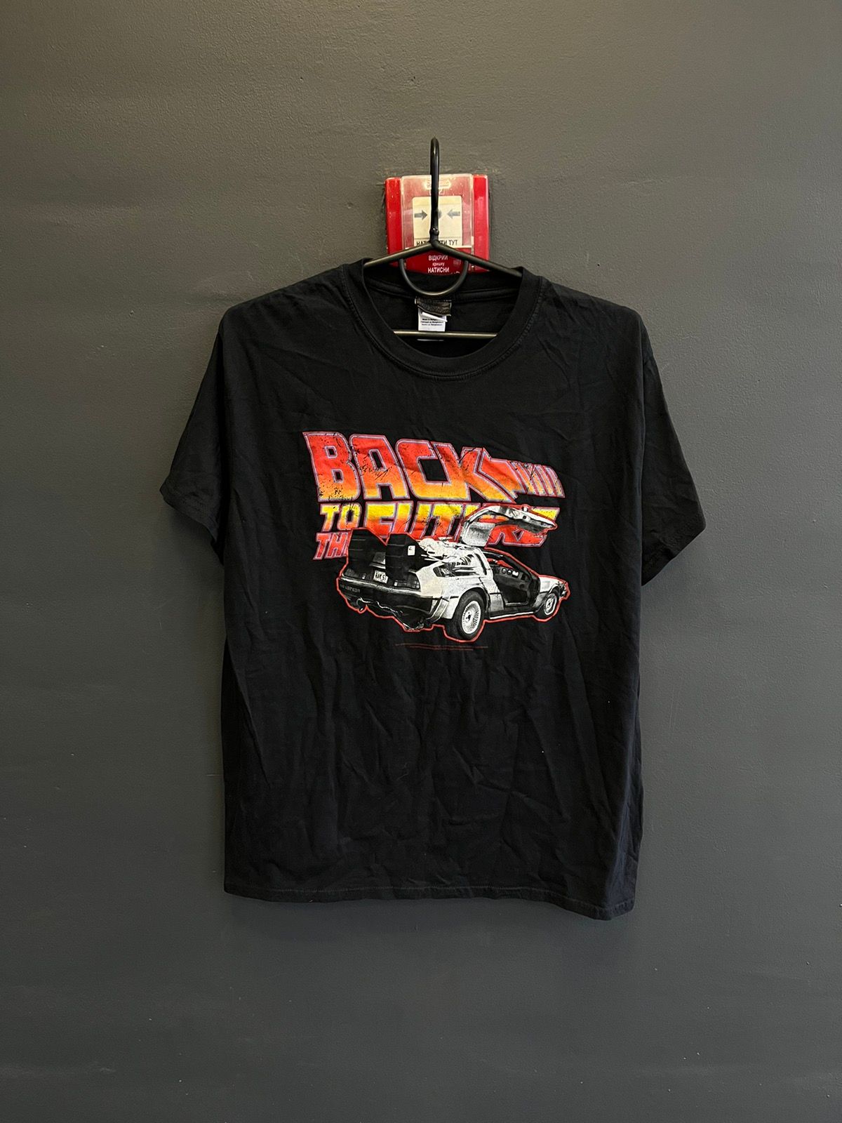 Pre-owned Movie X Vintage Y2k Back To The Future Delorean Dmc-12 Black T-shirt