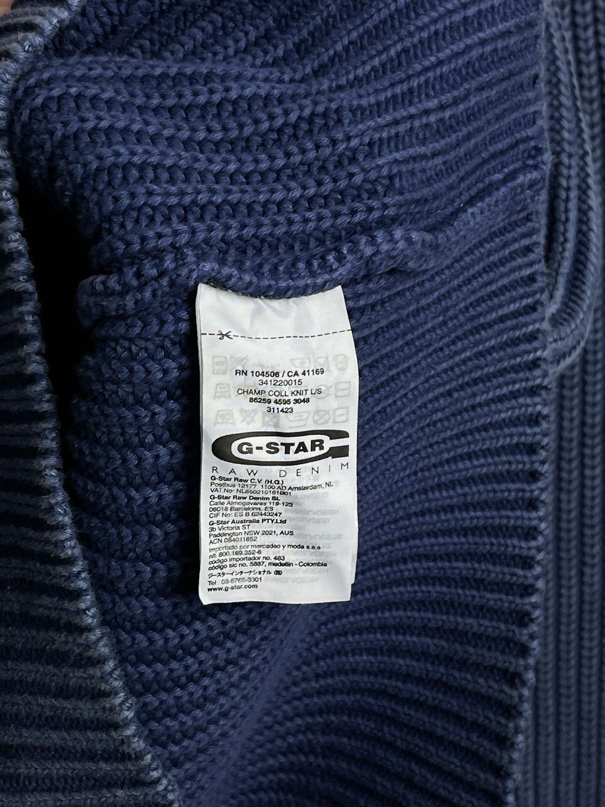 G-Star × Vintage G Star RAW Champ Coll Knit Men’s Golf Sweater Size L Size US L / EU 52-54 / 3 - 9 Thumbnail