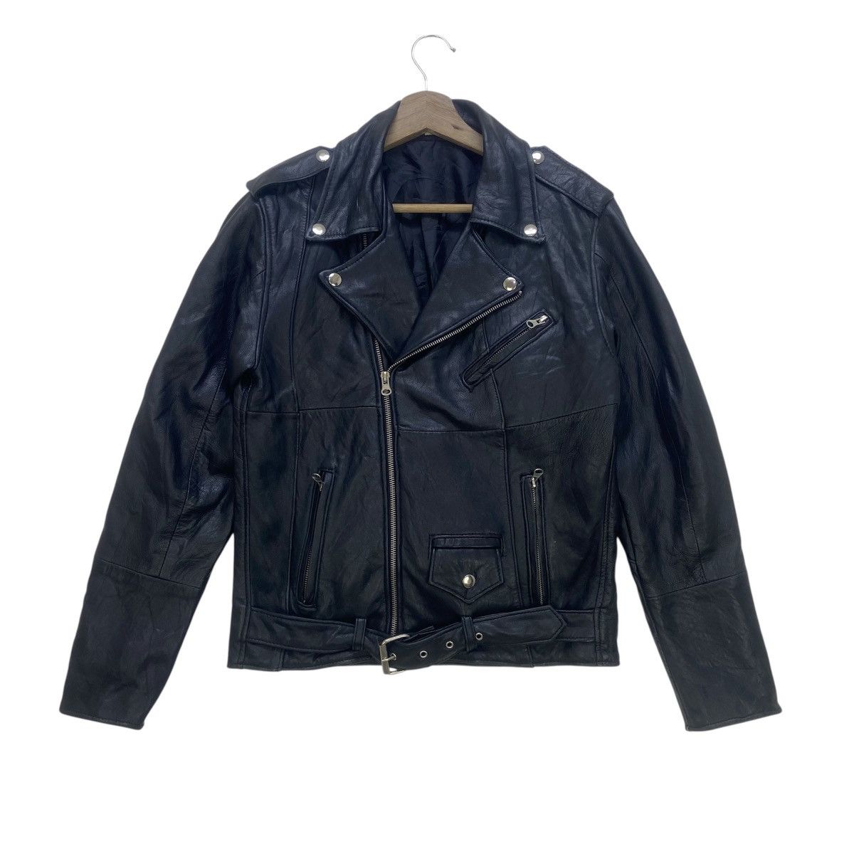Genuine Leather × Japanese Brand × Leather Japanese Brand Double Collar Leather Jacket Size US XS / EU 42 / 0 - 3 Thumbnail
