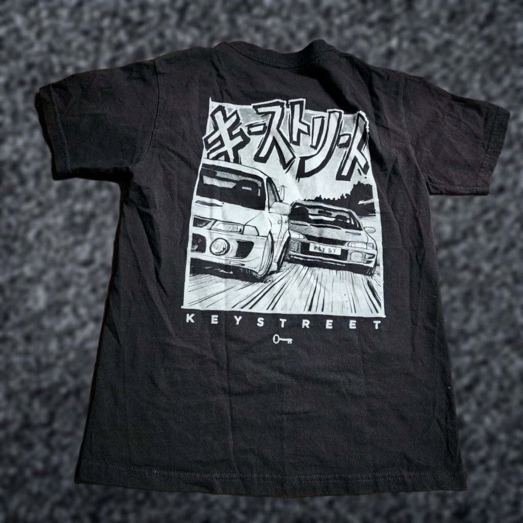 Vintage Key Street Men's S Black Short Sleeve Drift Car Graphic T Shirt Double Sided Size US S / EU 44-46 / 1 - 1 Thumbnail