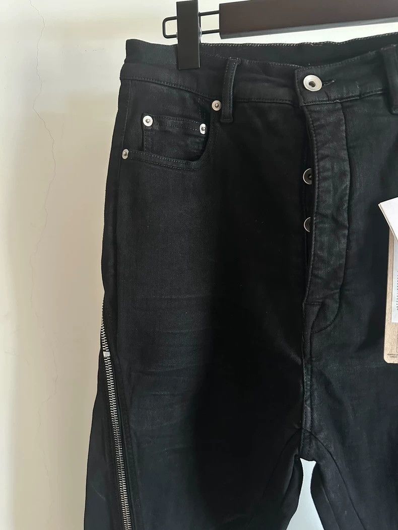 Rick Owens Rick Owens Denim Washed Black Grey Brushed Wax Ribbon Flar Size US 31 - 2 Thumbnail