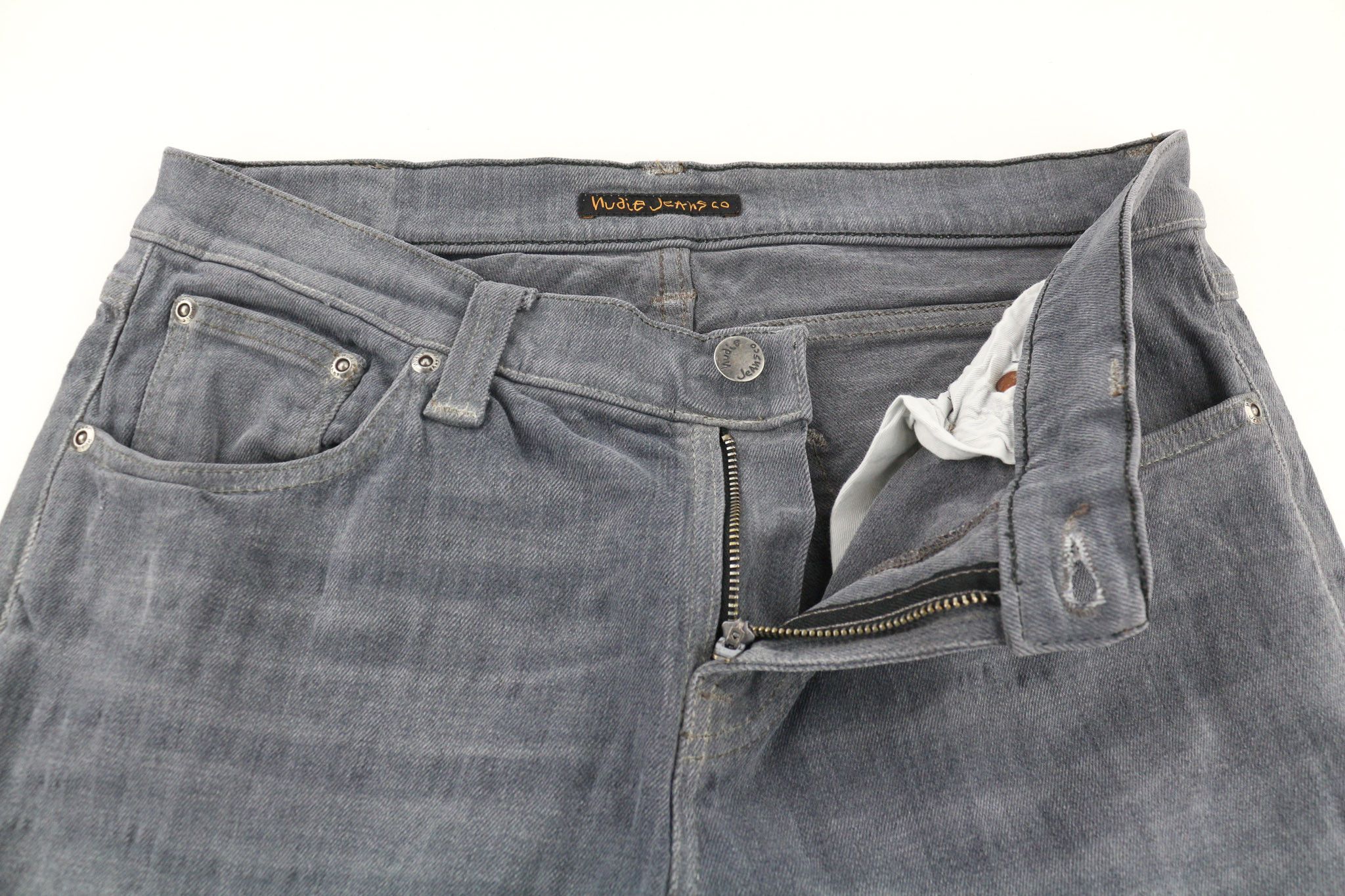 Nudie Jeans TIGHT LONG JOHN W31/L34 Organic Charcoal Slim Fit 80669 Size US 31 - 4 Thumbnail