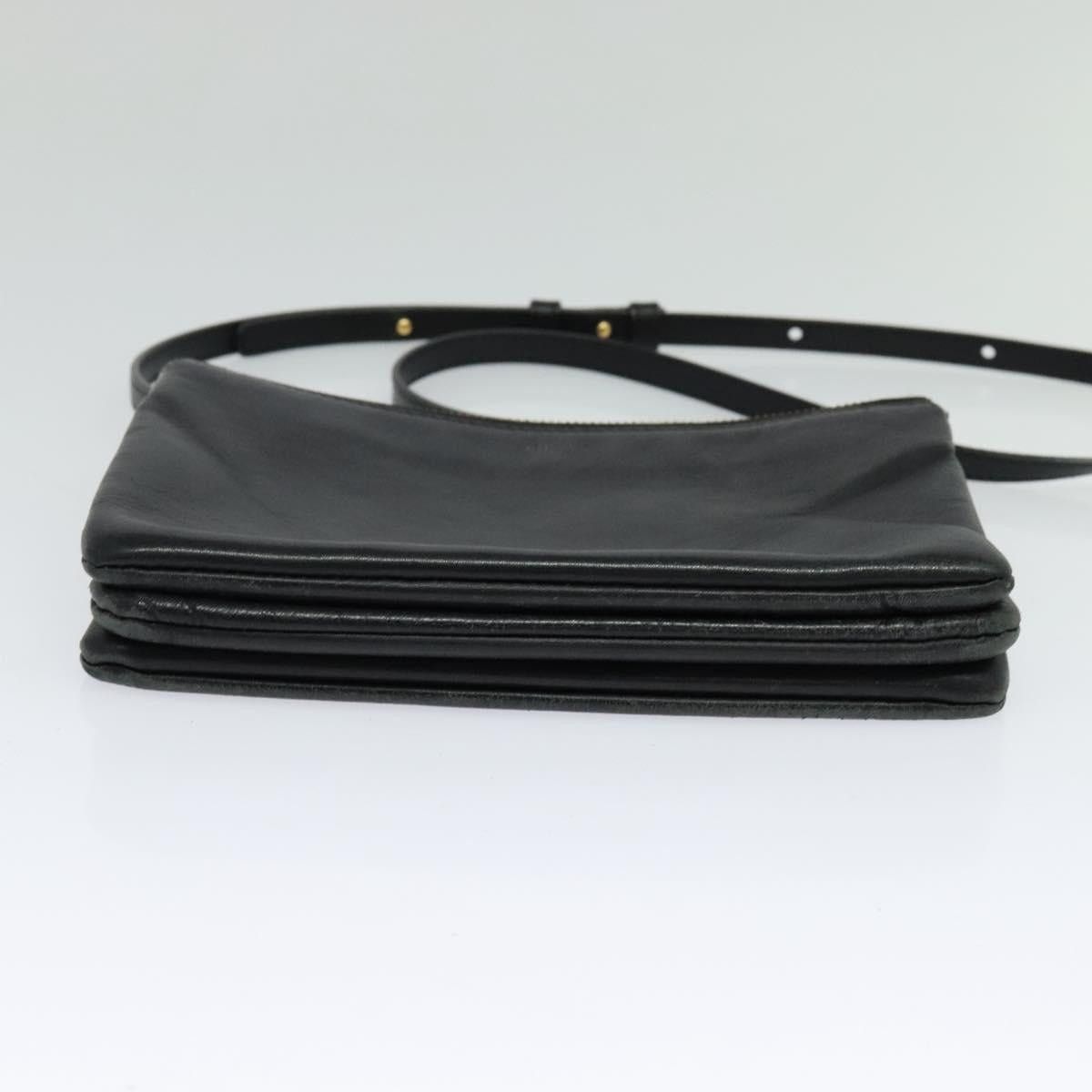 Celine CELINE Trio Shoulder Bag Leather Black Gold Size ONE SIZE - 9 Thumbnail