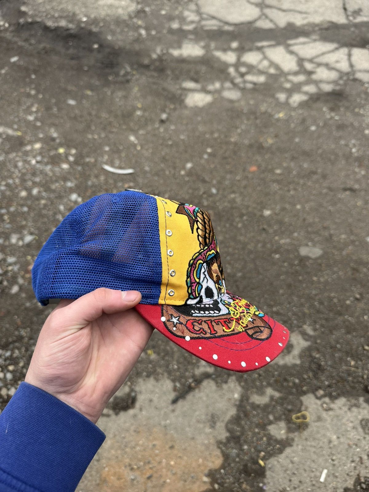 Ed Hardy Vintage Ed Hardy Cap Rhinestones Japan Y2K Effected Style Size ONE SIZE - 2 Thumbnail