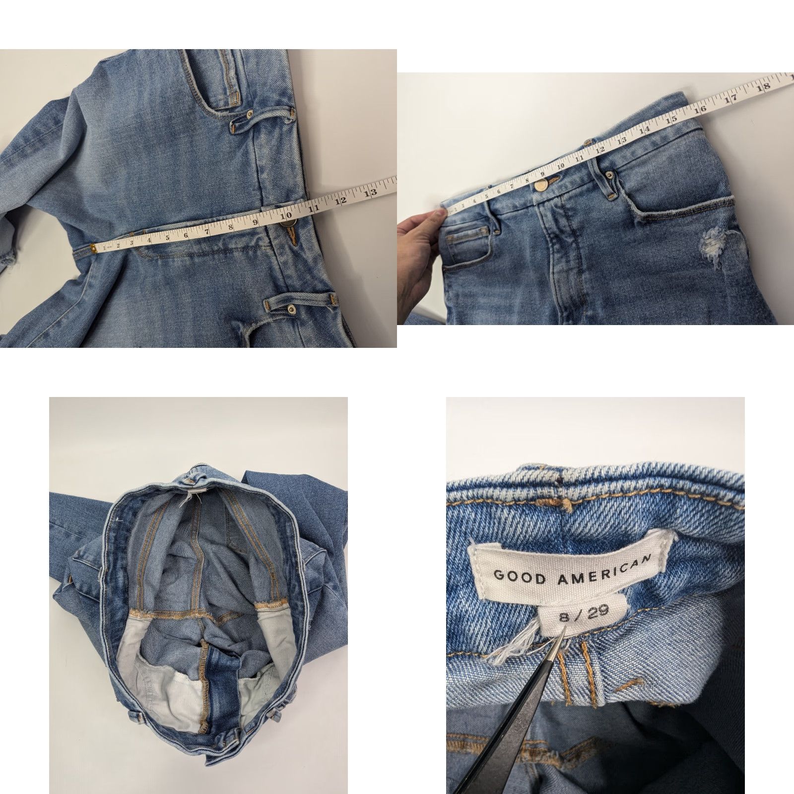 Good American Good American Jeans Slim Straight 5-Pocket Denim GCKSL67T Size 29 Blue Women Size 29" - 8 Thumbnail