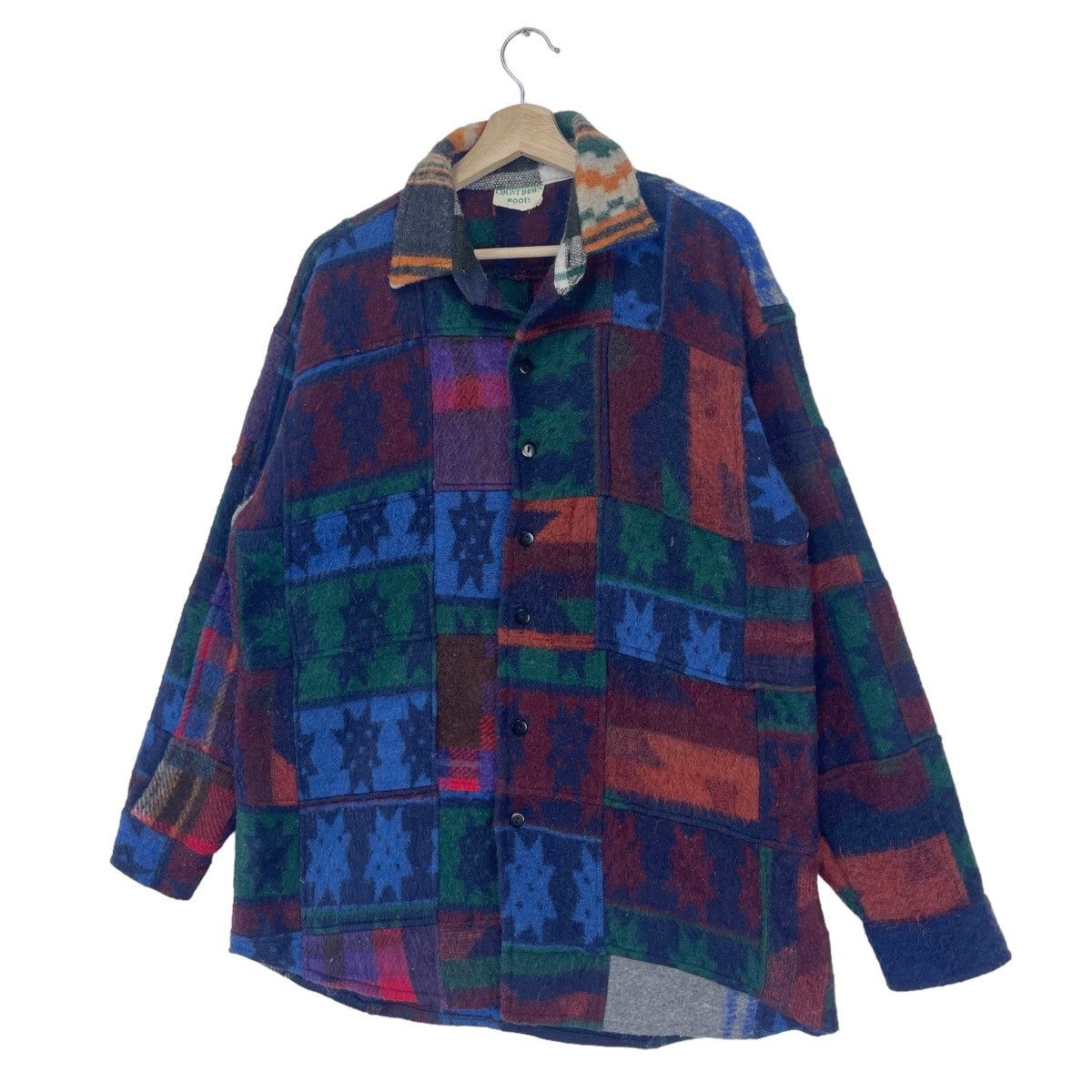 Vintage 70’s Count Dowm Roots Wool Patchwork Plaid Jacket Size US L / EU 52-54 / 3 - 4 Thumbnail