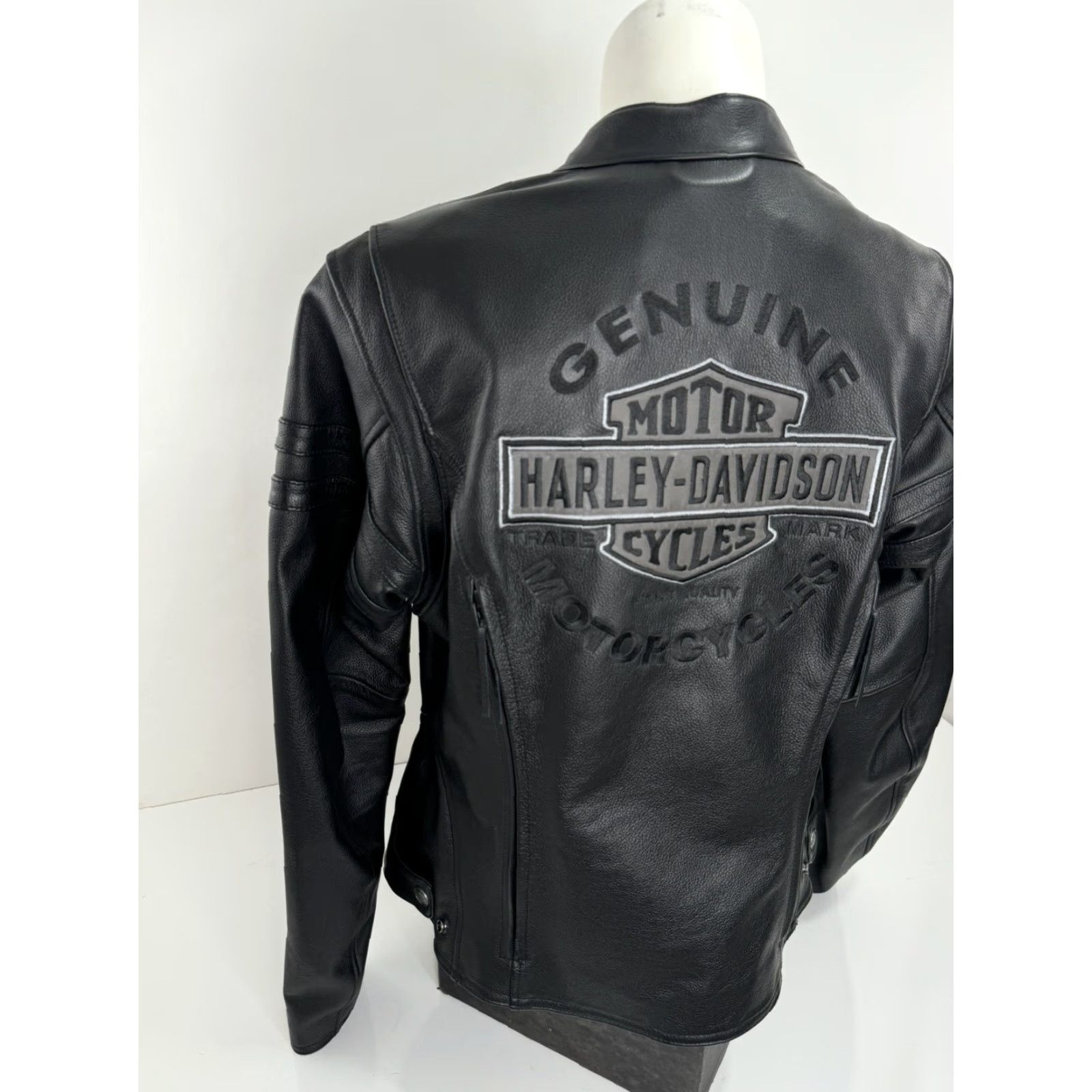 Harley Davidson HARLEY-DAVIDSON Embroidered LEATHER Womens L Motorcycle Jacket - MINT, Black, Motorcycle, Jacket, Women, Harley-Davidson, XS/Adult L Size L / US 10 / IT 46 - 6 Thumbnail