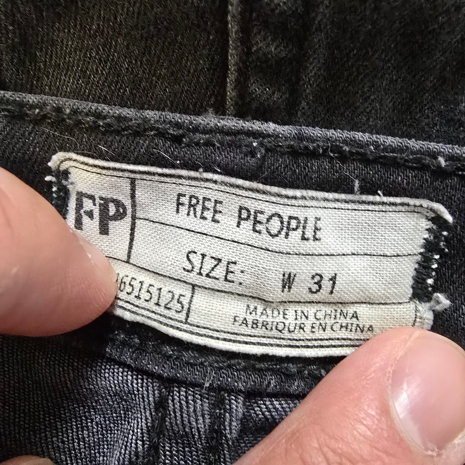 Free People Free People Women Skinny Jeans Black High Waisted 31x26 Size 31" - 5 Thumbnail