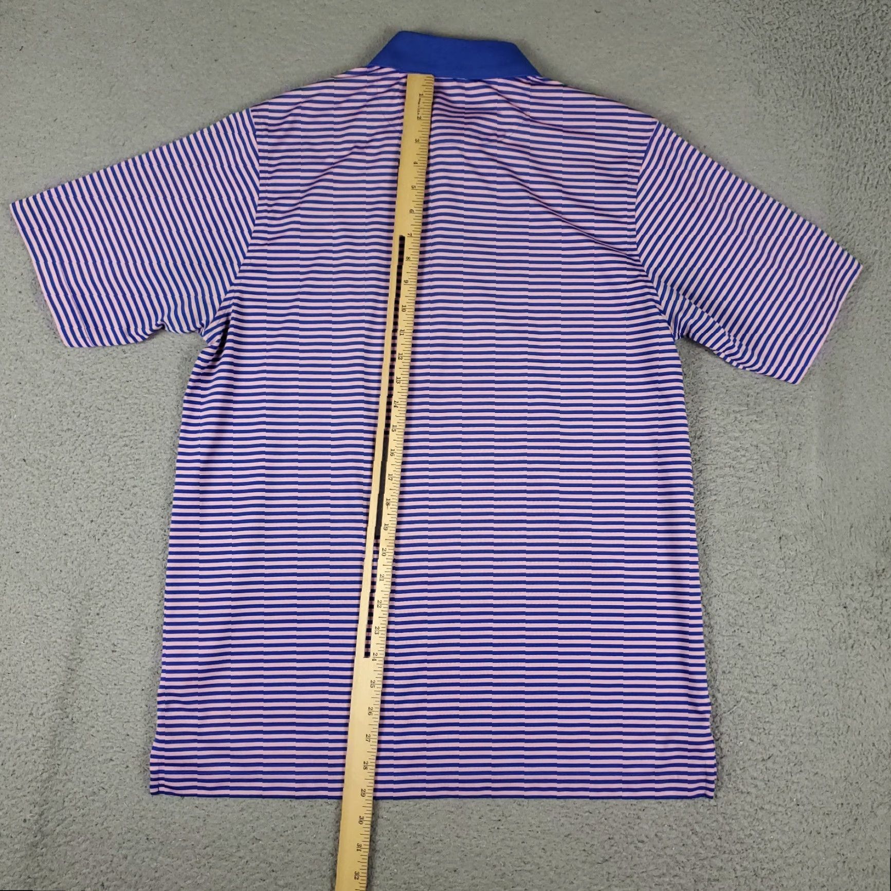 Vintage Donald Ross Polo Shirt Mens Large Blue Pink Striped Golf Casual Short Sleeve Shirt Size US L / EU 52-54 / 3 - 3 Thumbnail