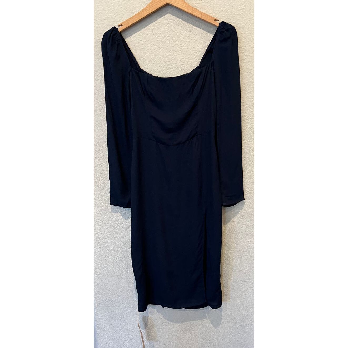 image of Reformation Peyton Long Sleeve Sheath Dress In Navy Size 2 in Blue, Women's