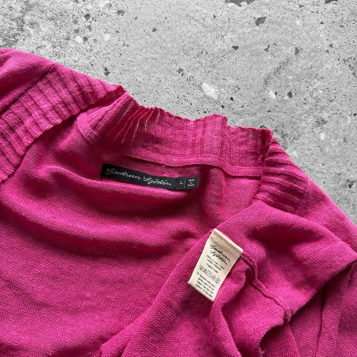 Gudrun Sjoden Gudrun Sjoden Womens Pink Long Sleeve Linen-Blend Cardigan Size L / US 10 / IT 46 - 3 Thumbnail