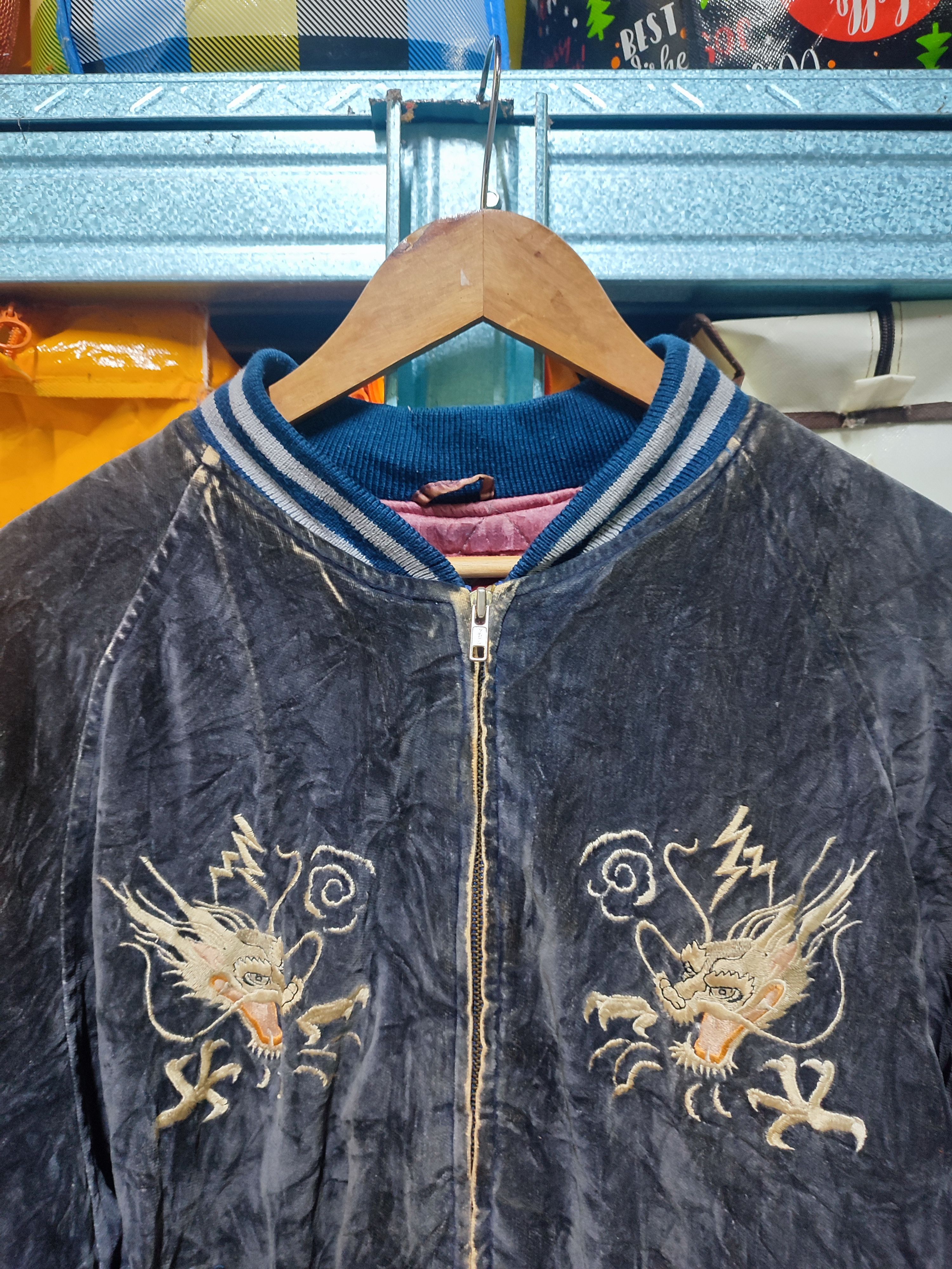 90s Houston Sukajan Japan Souvenir Jacket Dragon Embroidery