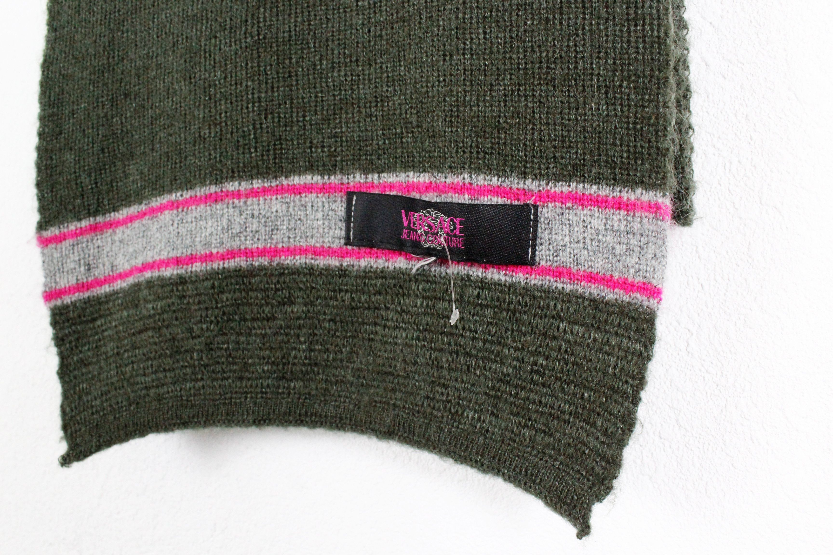 Versace Jeans Couture Vintage Versace Jeans Couture Logo Wool Mohair Scarf Size ONE SIZE - 4 Thumbnail