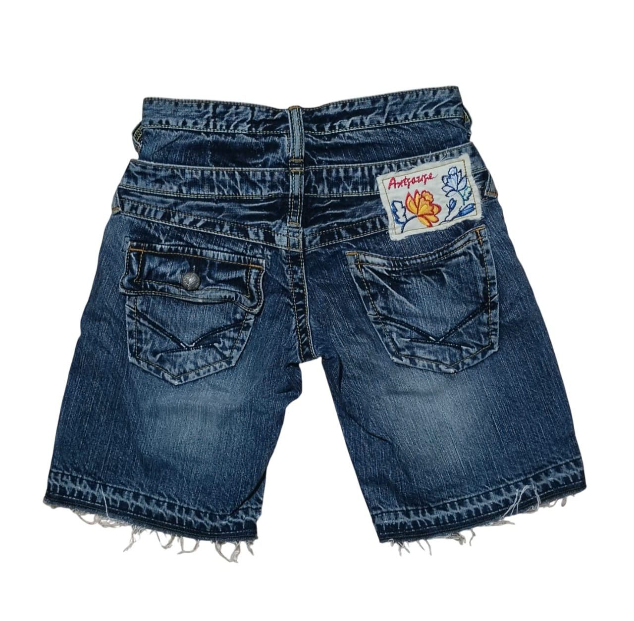 Japanese Brand ANTGAUGE Double Waist Distressed Short Jeans Size 28" / US 6 / IT 42 - 5 Thumbnail