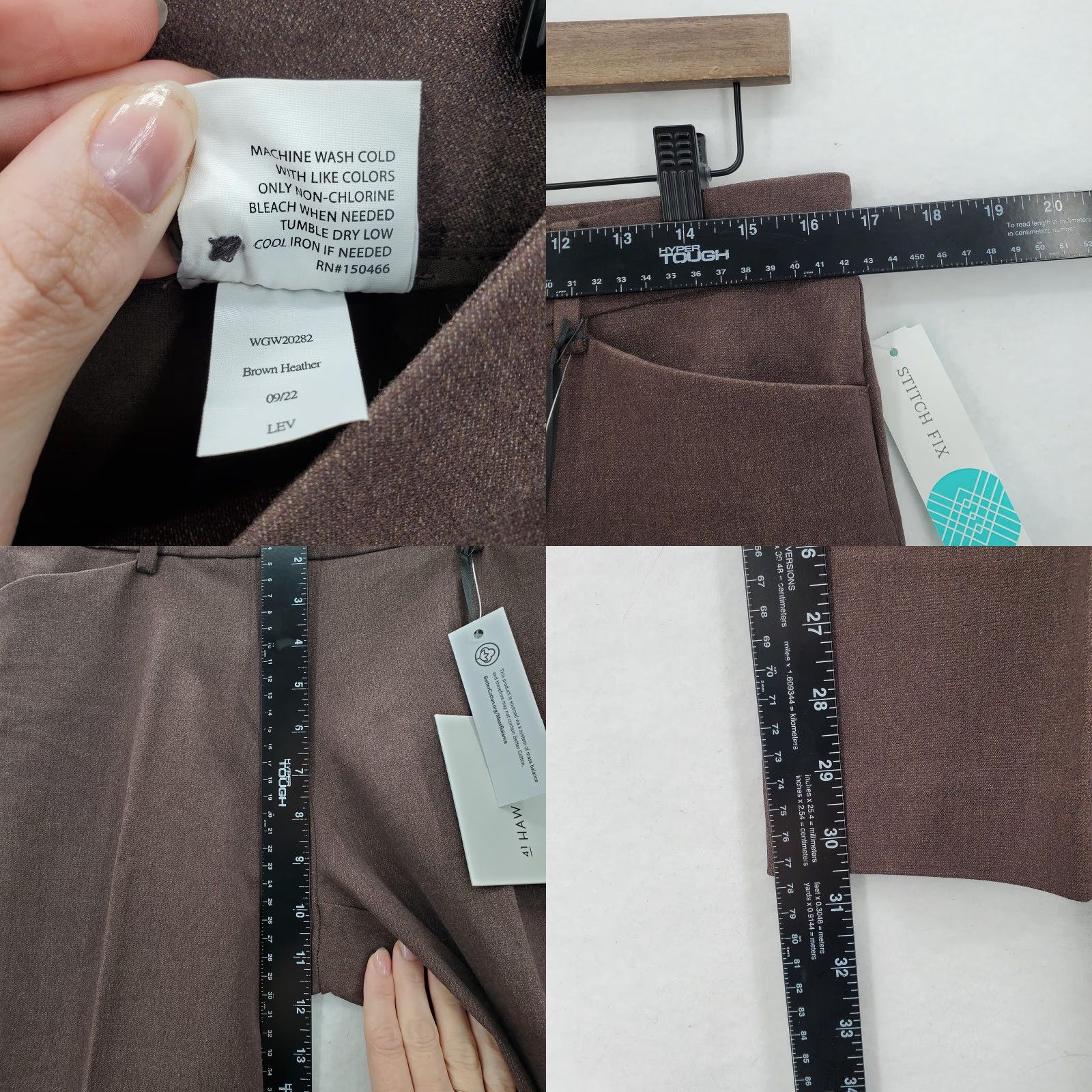 Vintage 41 Hawthorn Becca Mid Rise Bootcut Pants Womens 8 Brown Stretch Stitch Fix NWT Size 30" / US 8 / IT 44 - 8 Thumbnail