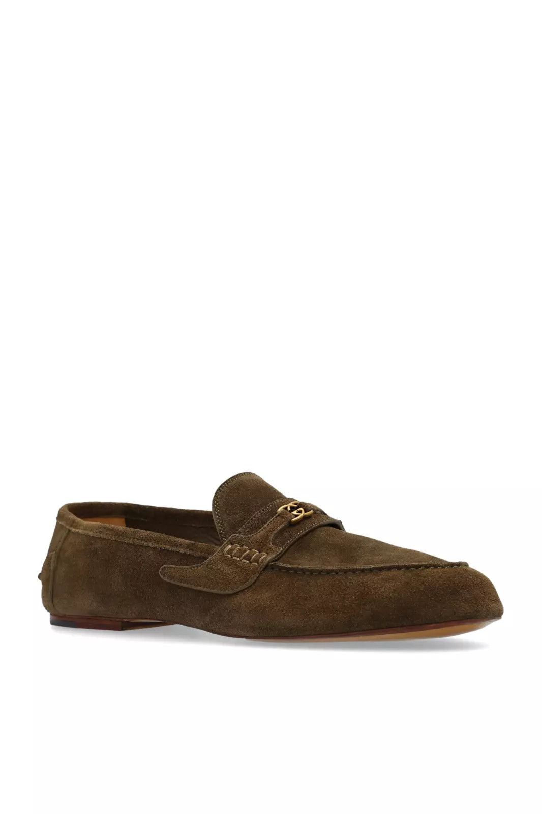 GUCCI Men's Auratium Olive Suede Loafers New & Auth