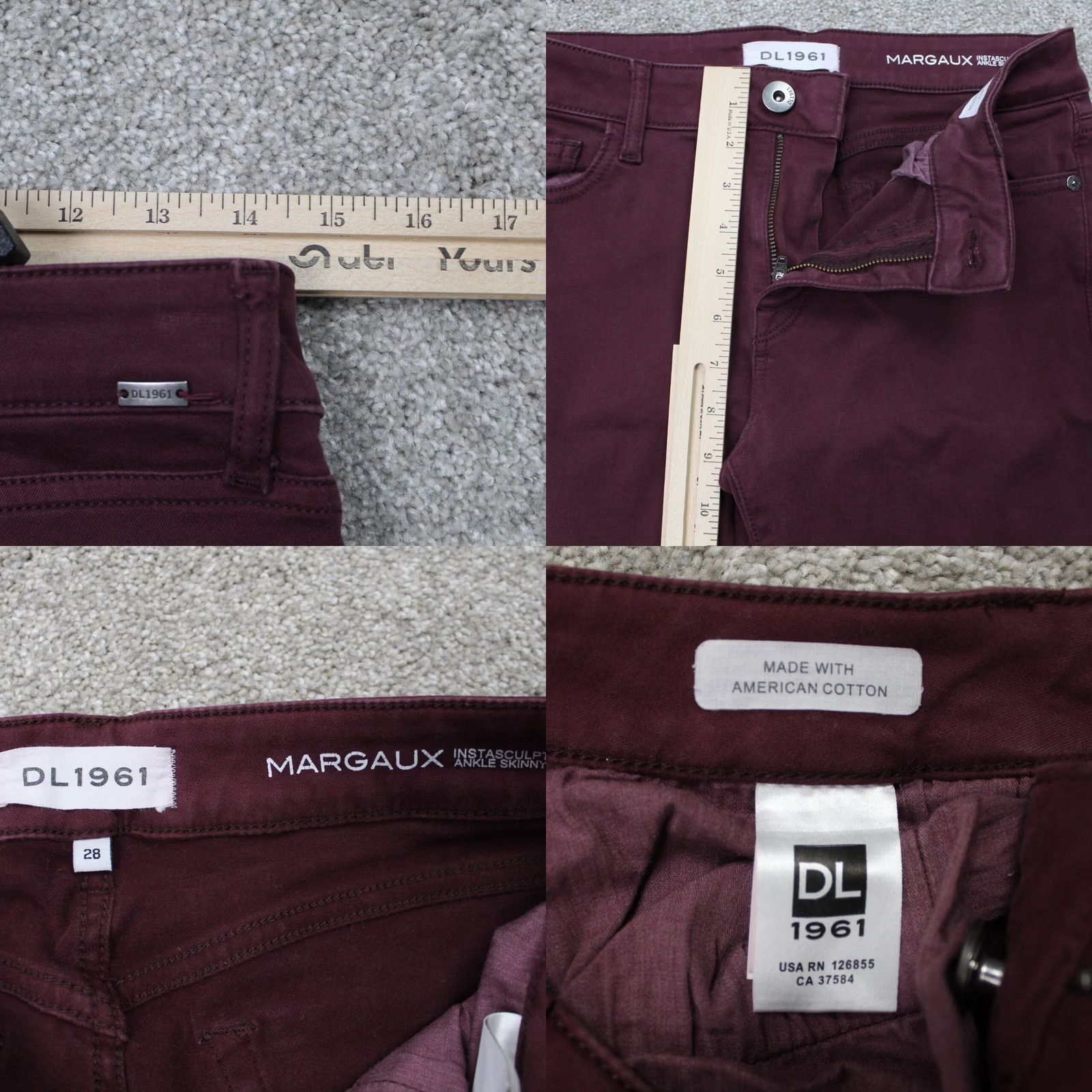 DL1961 DL1961 Jeans Womens 28x26 Purple Margaux Instasculpt Ankle Skinny Cotton Stretch Jeans Slim 90s Womens Size 28" / US 6 / IT 42 - 8 Thumbnail
