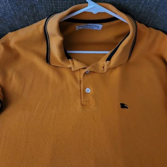 Burberry Vintage (90s?) RARE Colour Orange Large T Burberry Polo Size US L / EU 52-54 / 3 - 4 Thumbnail
