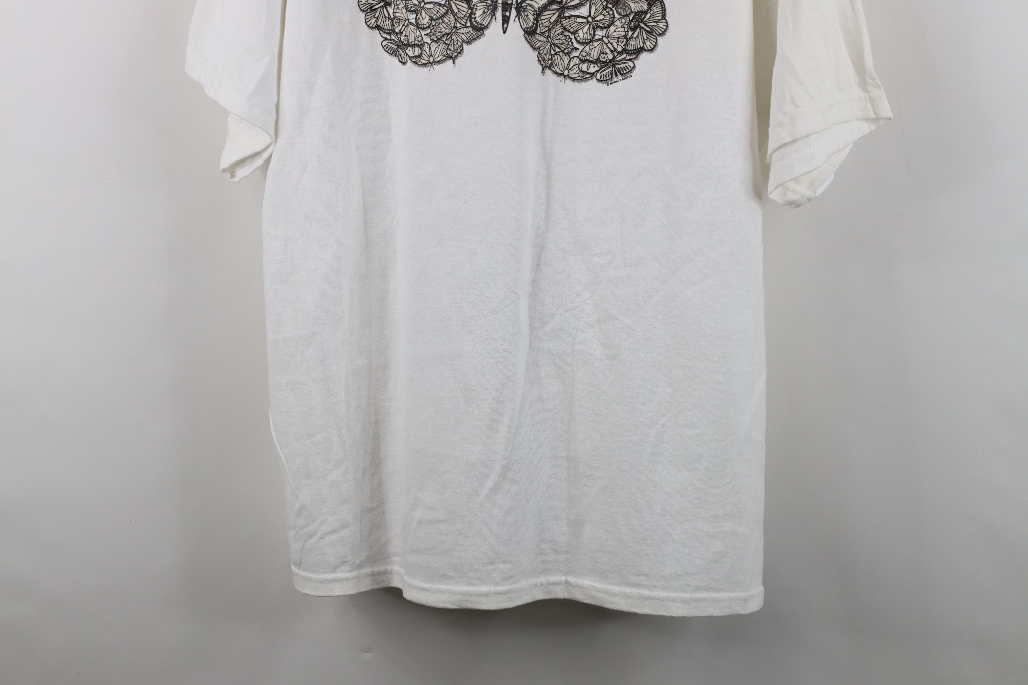 Vintage Deadstock Vintage 90s Y2K Burst Butterfly T-Shirt White Size XXL / US 16-18 / IT 52-54 - 3 Thumbnail