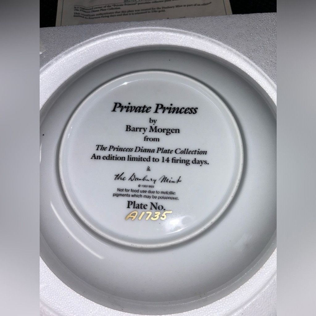 Danner Princess Diana Limited Edition Collectors Plate 1988 Size ONE SIZE - 3 Thumbnail