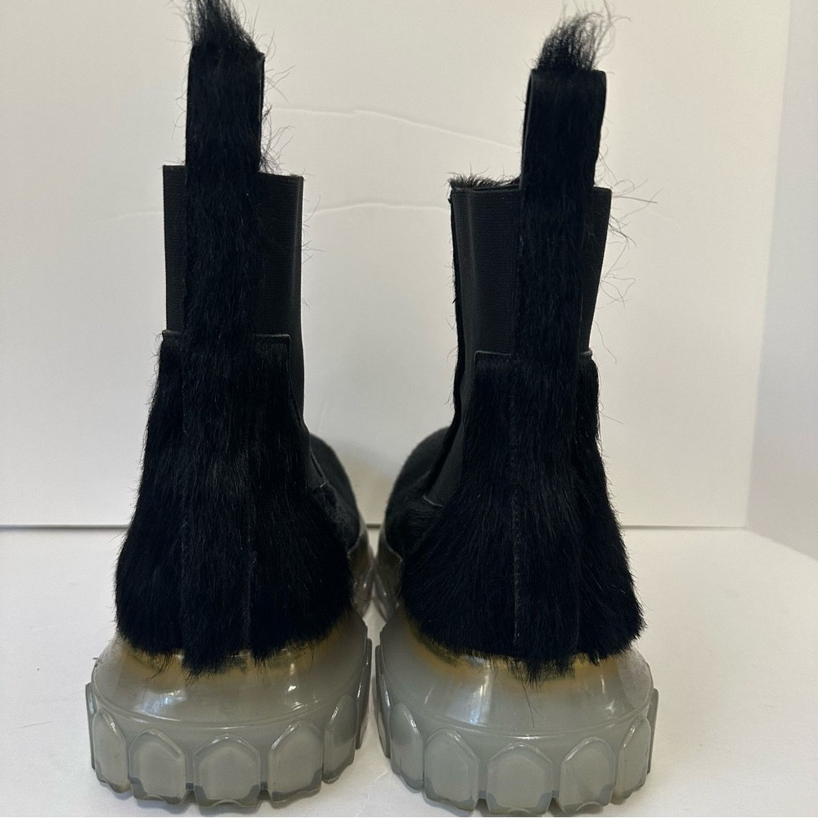 Rick Owens RO Calf Hair Beetle Bozo Chelsea Boots IT 37 US 8 Black Size US 7 / IT 37 - 5 Thumbnail